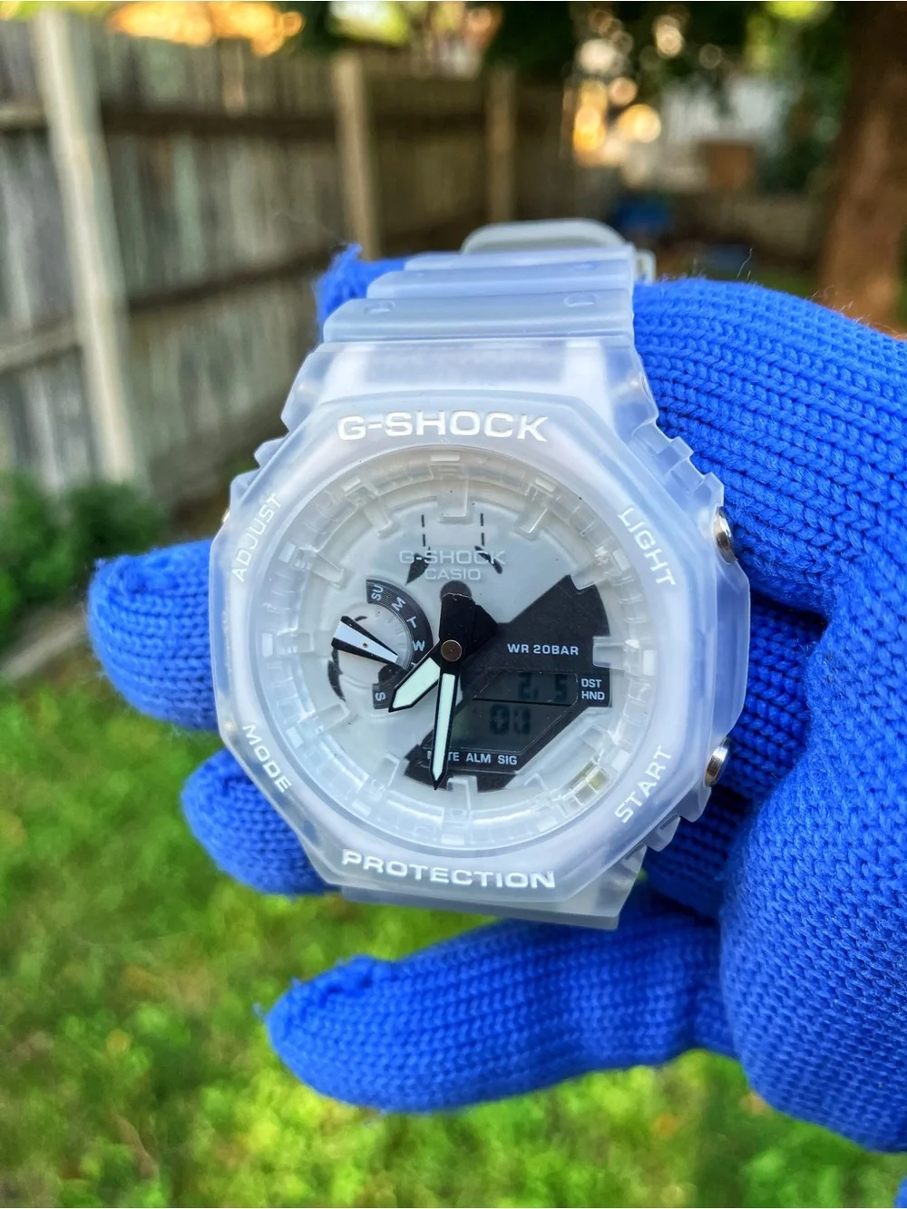 Custom G Shock White and clear Colorway
